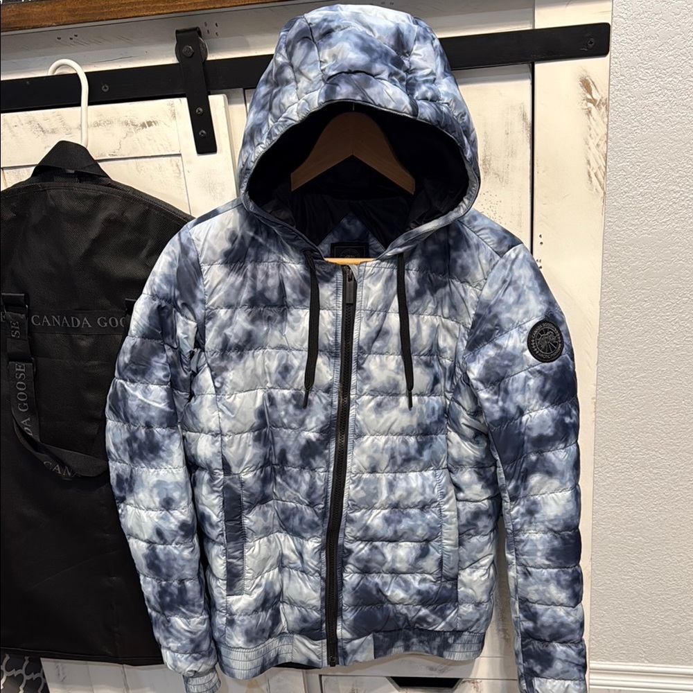 Canada Goose Womens Blue Tie-Dye Puffer Jacket